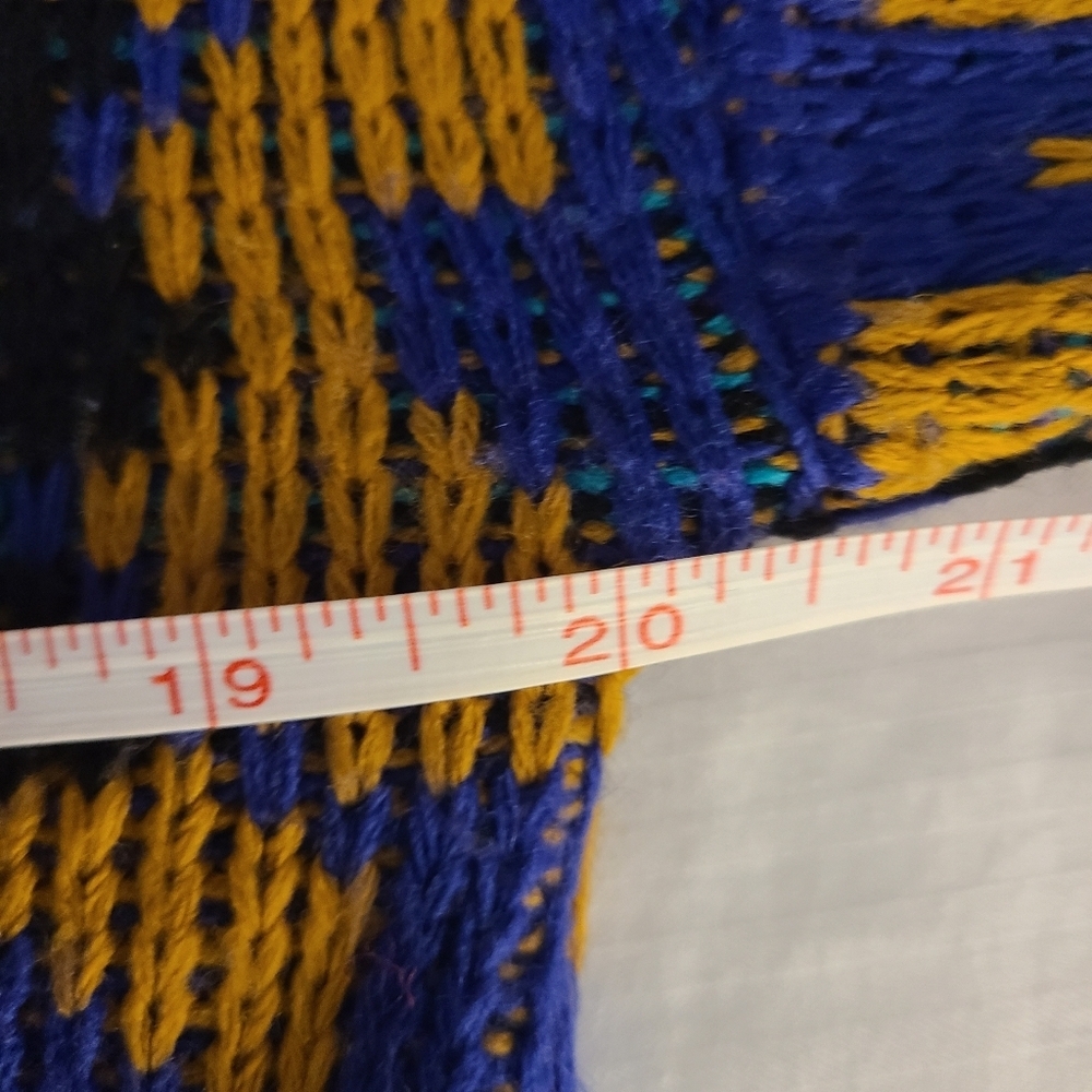 Vintage‎ 80s Crochet Club knitted sweater size Medium USA colorful M - Picture 7 of 10